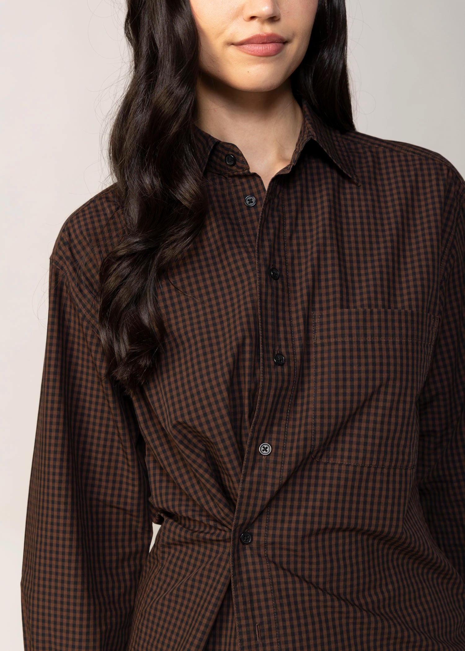 swatch_Brown/Black pistola mila button down shirt