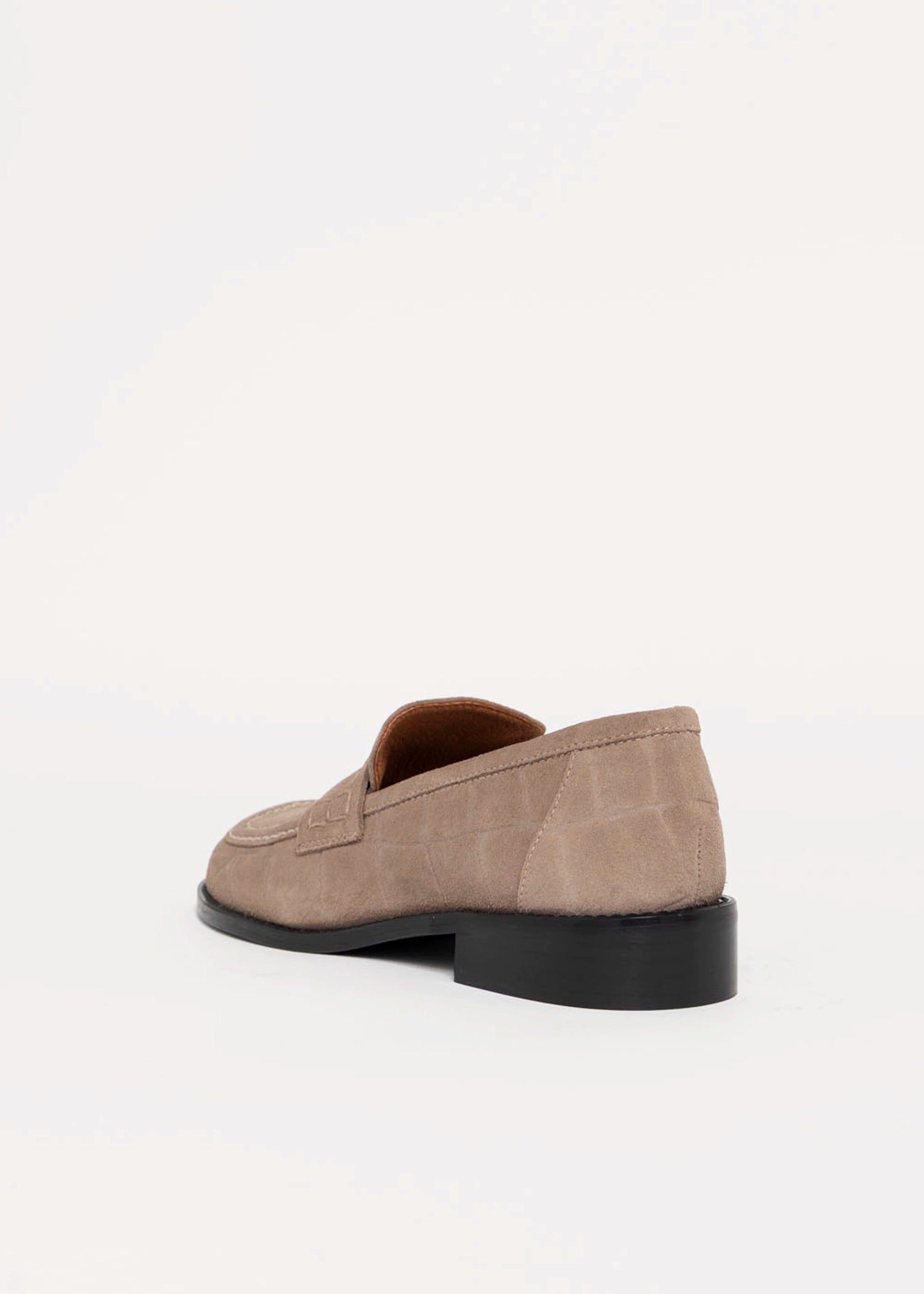 swatch_Taupe Suede louisa penny loafer flat shoes