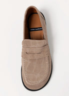 swatch_Taupe Suede louisa penny loafer flat shoes