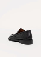 swatch_Black Leather louisa penny loafer flat shoes