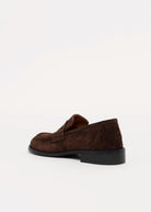 swatch_Chocolate Suede louisa penny loafer flat shoes