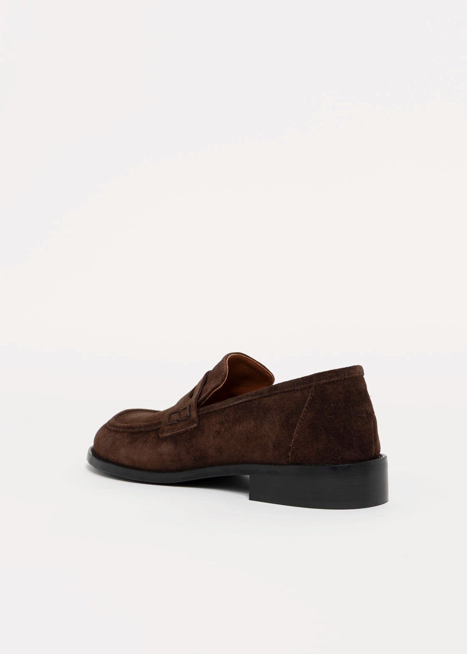 swatch_Chocolate Suede louisa penny loafer flat shoes