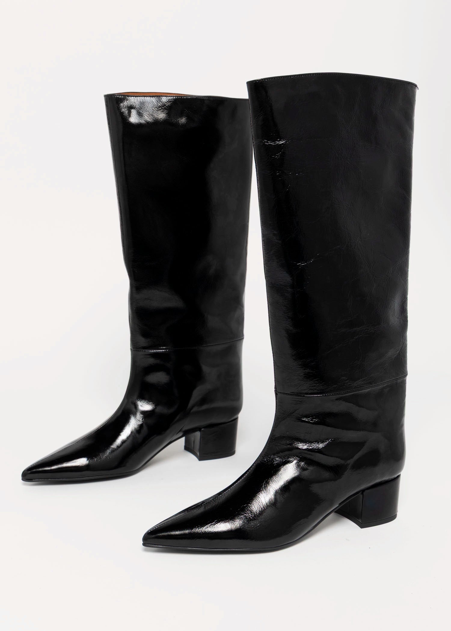 swatch_Black Patent angel alaron knee hight boot
