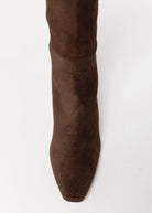 swatch_Chocolate Suede angel alarcon tall heeled suede knee high boot