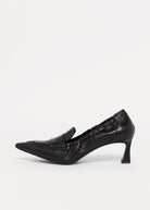 swatch_Black Leather l'idea pointed toe pump