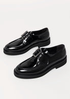 swatch_Black Leather l'idea single buckle loafer