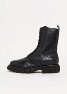 swatch_Black Leather l'idea waterproof combat boot