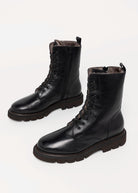 swatch_Black Leather l'idea waterproof combat boot