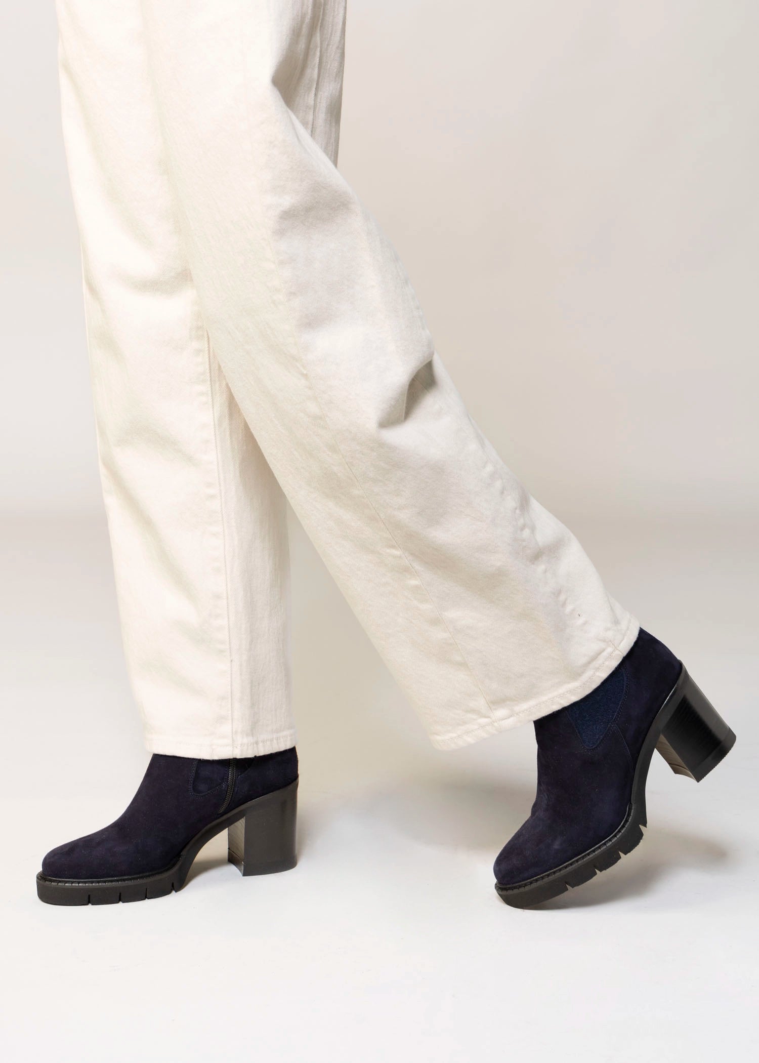 swatch_Navy Suede l'idea heeled chelsea boot