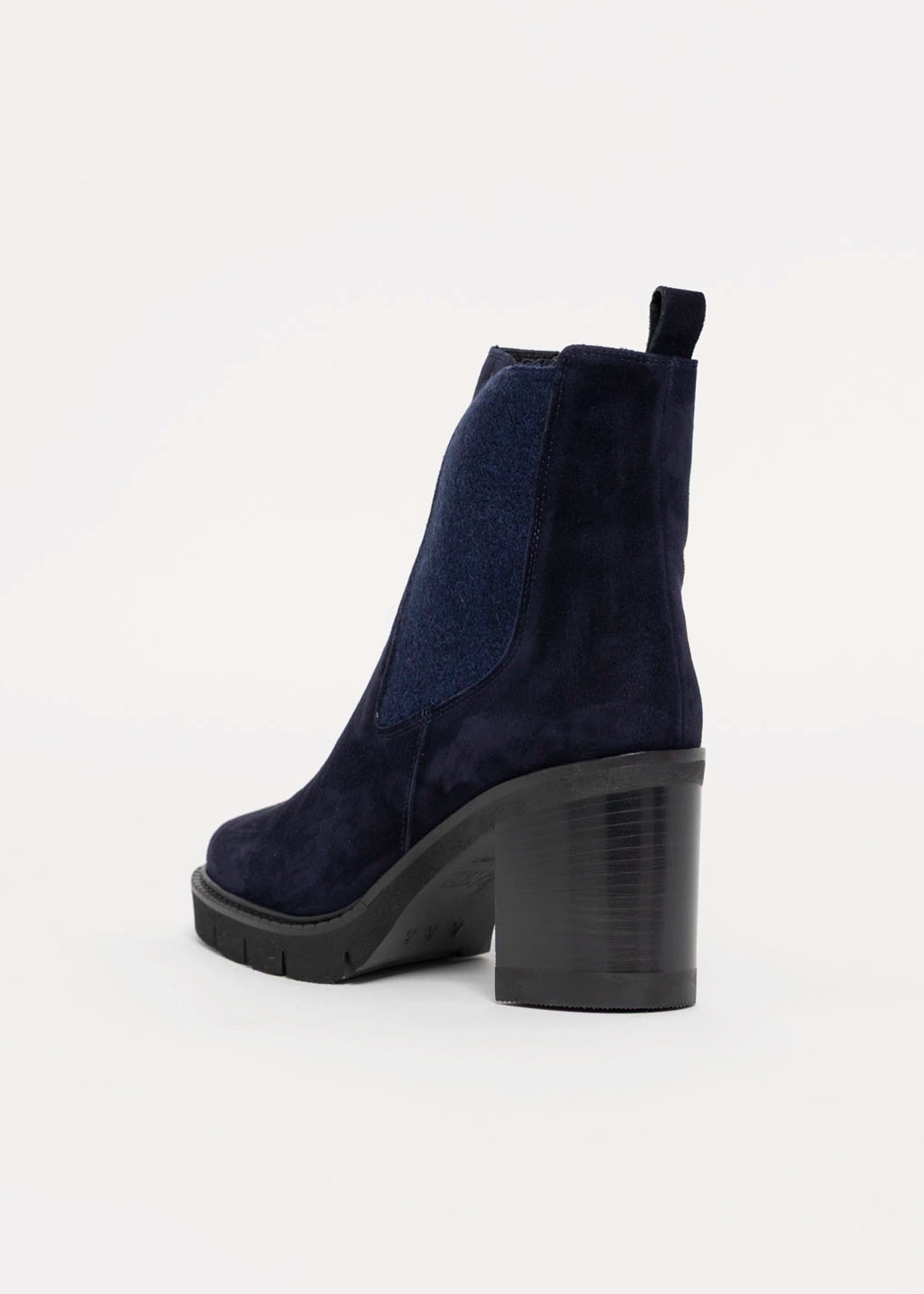 swatch_Navy Suede l'idea heeled chelsea boot
