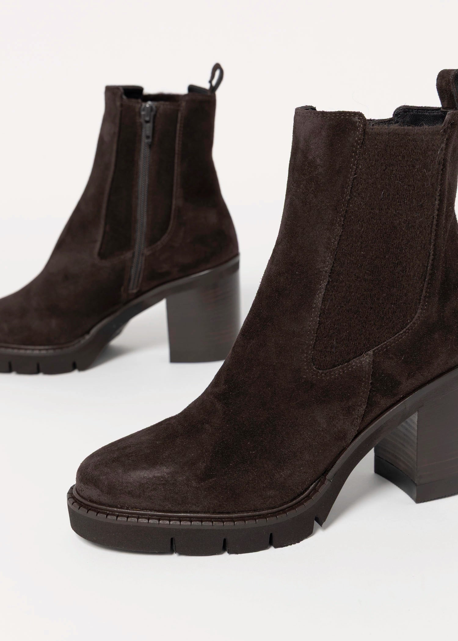 swatch_Mocha Suede l'idea heeled chelsea boot