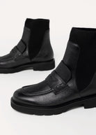 swatch_Black Leather l'idea penny loafer boot