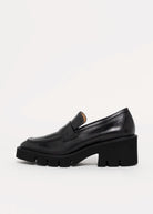 swatch_Black Leather l'idea heeled loafer