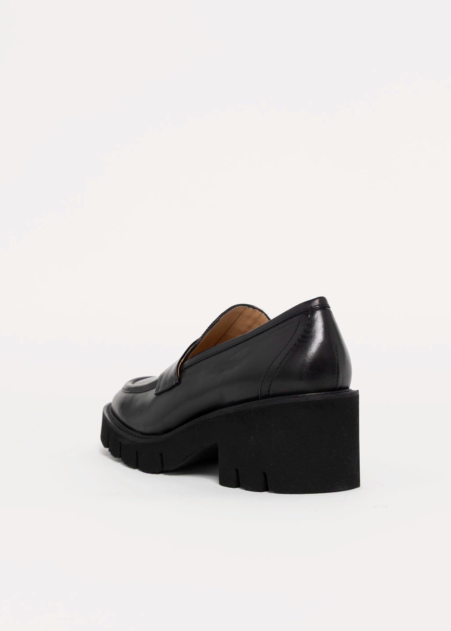 swatch_Black Leather l'idea heeled loafer