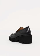swatch_Black Leather l'idea heeled loafer