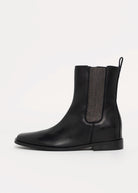 swatch_Black Leather l'idea chelsea boot with chain detail