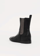 swatch_Black Leather l'idea chelsea boot with chain detail