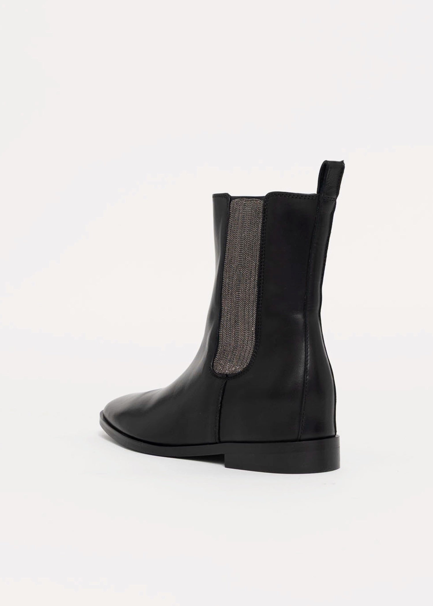 swatch_Black Leather l'idea chelsea boot with chain detail