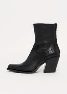 swatch_Black Leather l'idea western heeled boot