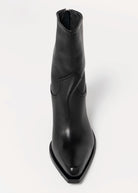swatch_Black Leather l'idea western heeled boot