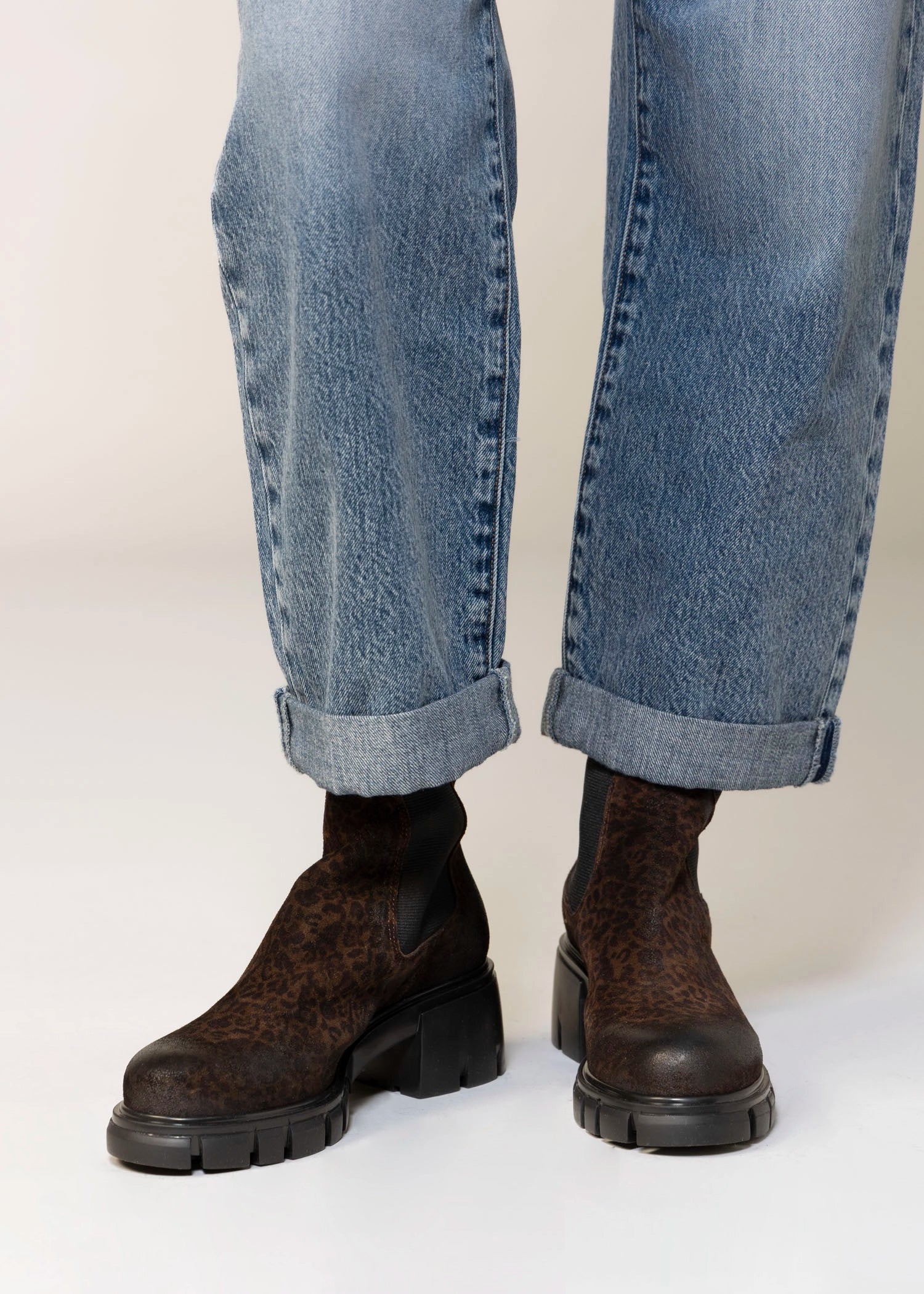 swatch_Leopard Suede l'idea lug sole sock boot