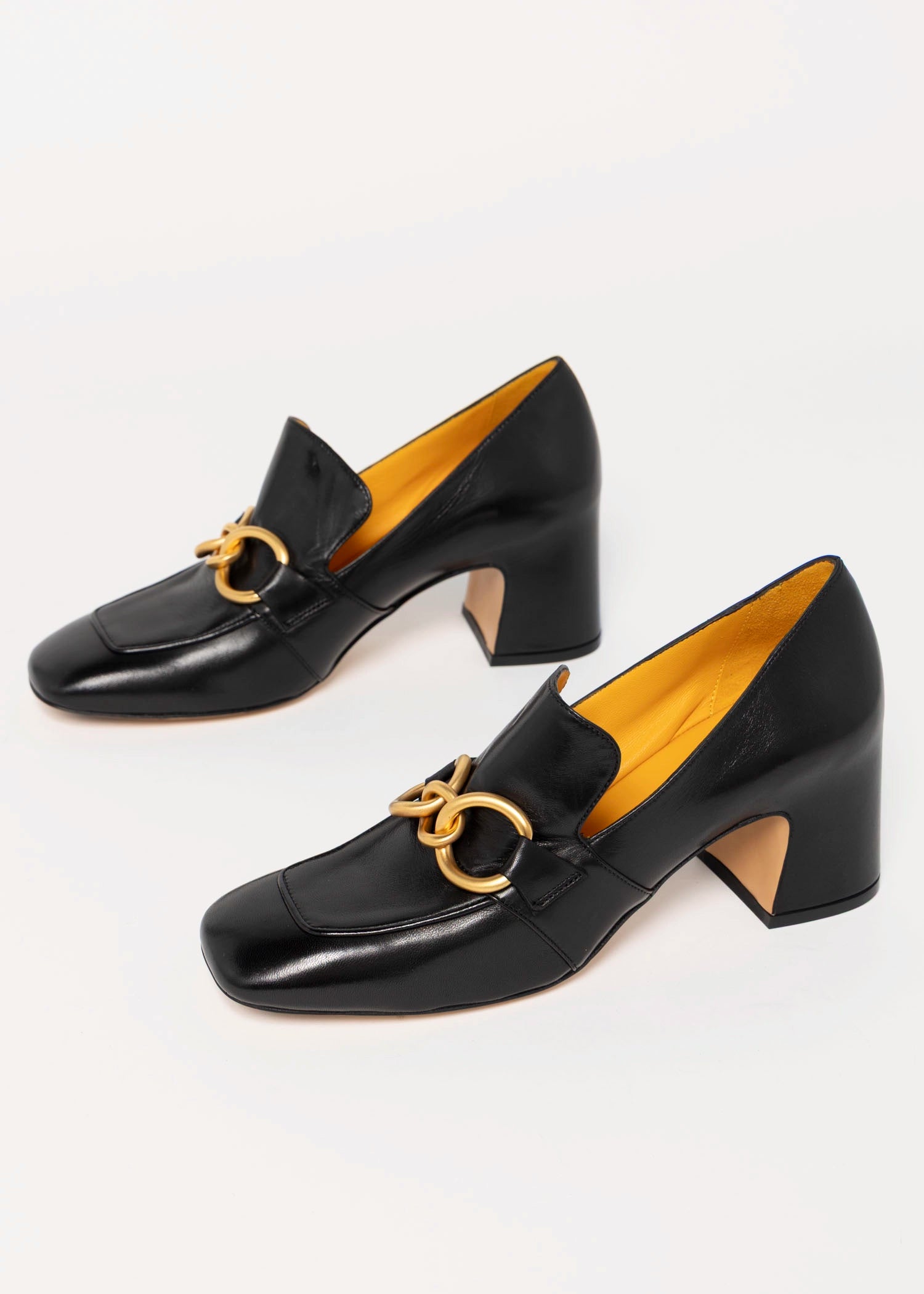 swatch_Black Leather mara bini perla heeled loafer