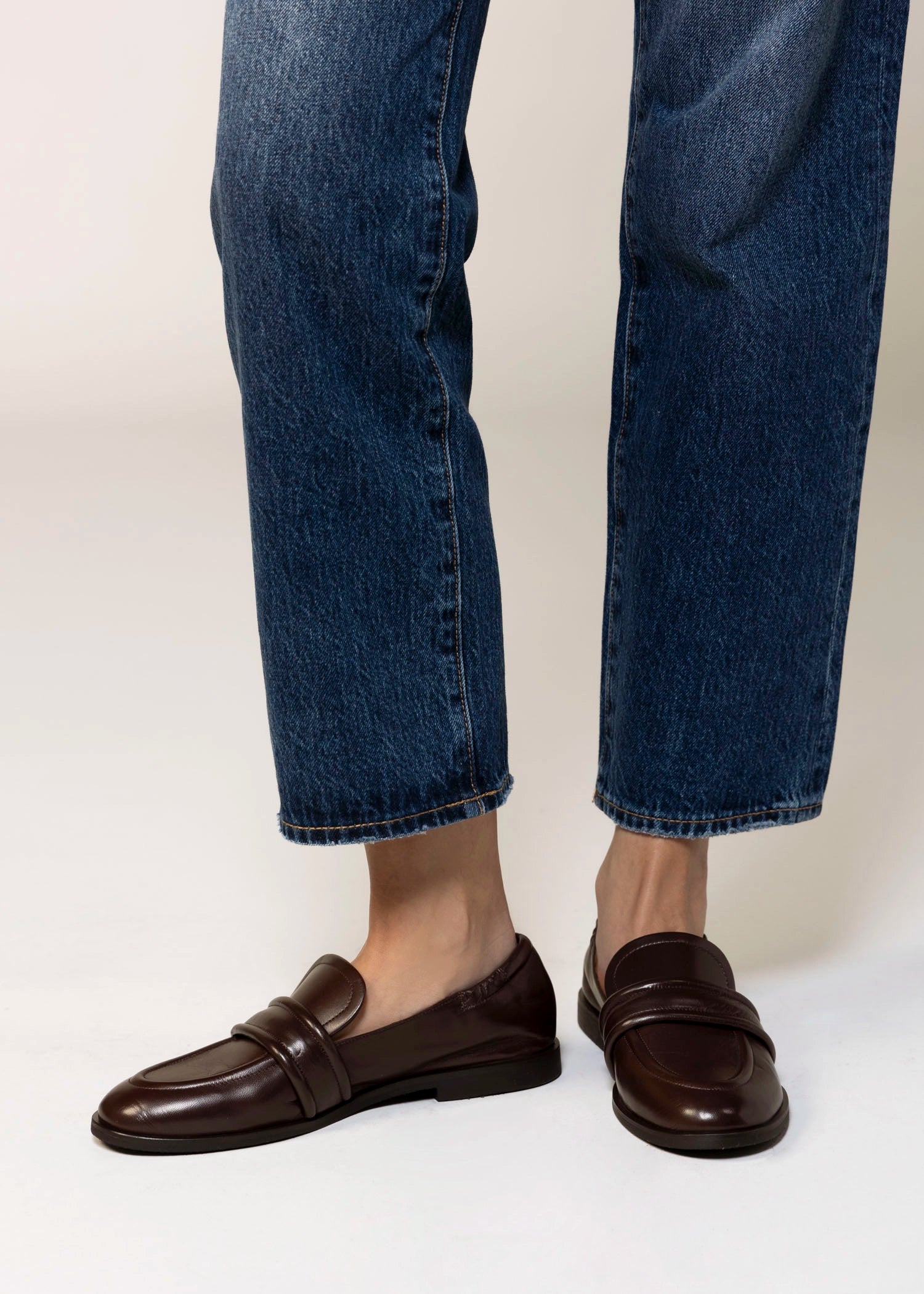 swatch_Brown Leather mara bini sally loafer