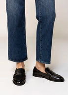 swatch_Black Leather mara bini sally loafer