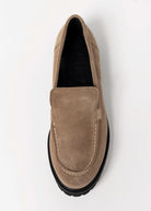 swatch_Dark Taupe Suede l'idea clean loafer on lug sole