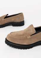 swatch_Dark Taupe Suede l'idea clean loafer on lug sole