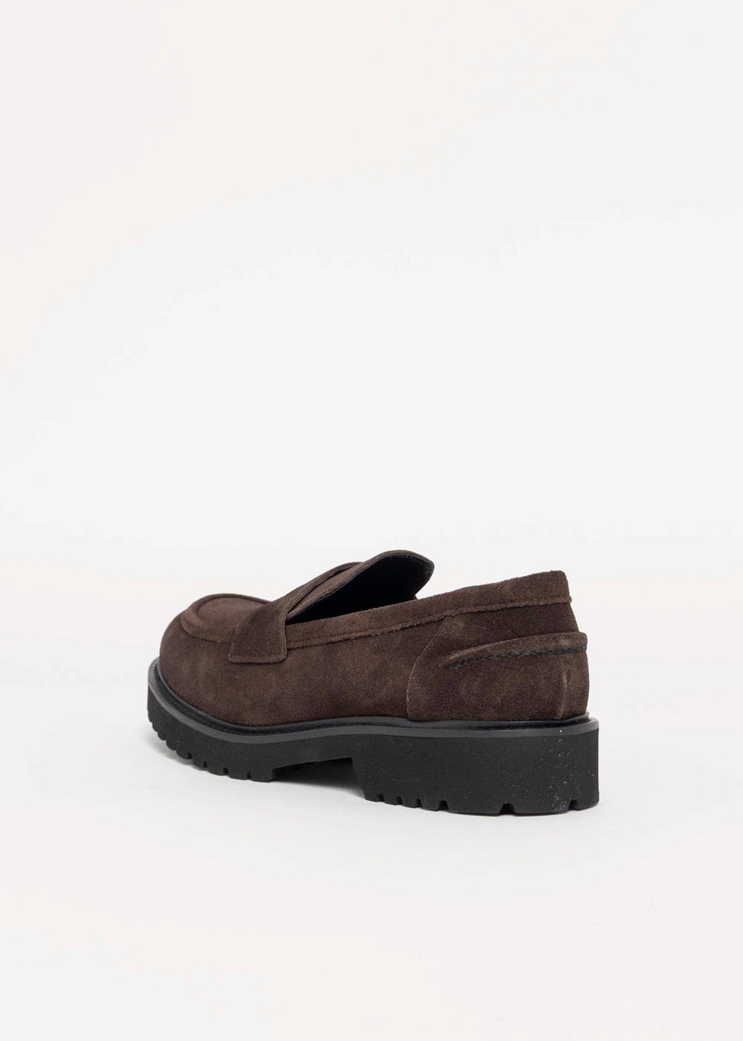 swatch_Dark Brown Suede l'idea italian leather penny loafer