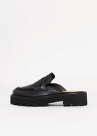 swatch_Black Leather l'idea italian leather lug sole mule