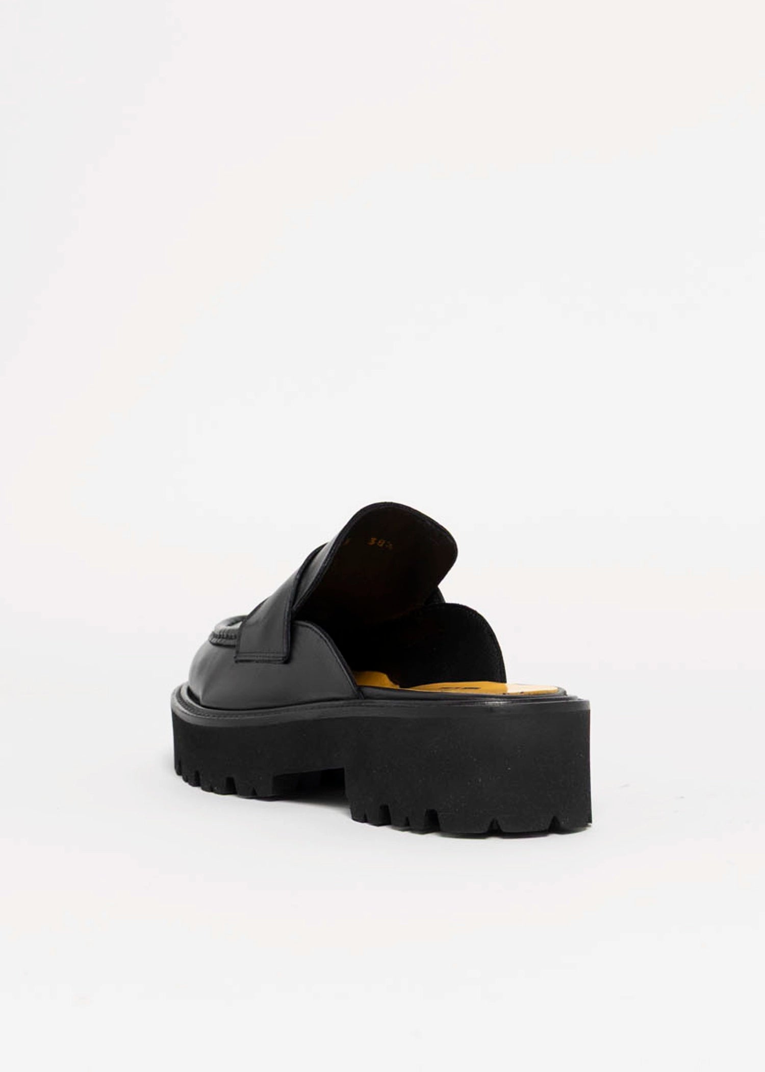 swatch_Black Leather l'idea italian leather lug sole mule