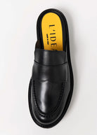 swatch_Black Leather l'idea italian leather lug sole mule