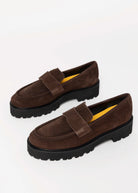 swatch_Chocolate Suede l'idea lug sole loafer