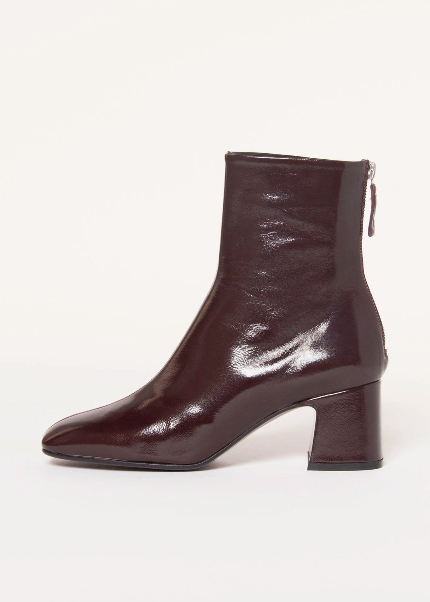 swatch_Brown Patent leather ankle boot