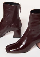 swatch_Brown Patent leather ankle boot
