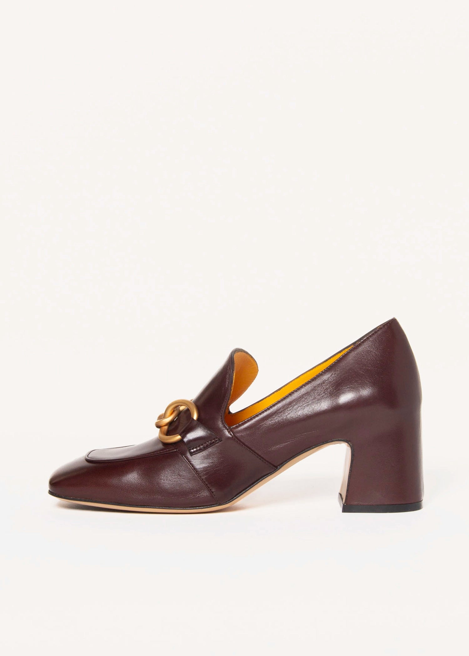 swatch_Brown Leather heeled loafer