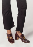 swatch_Brown Leather heeled loafer