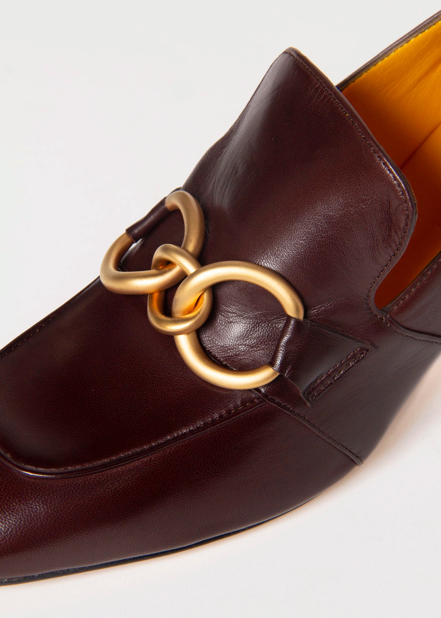 swatch_Brown Leather heeled loafer