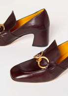 swatch_Brown Leather heeled loafer