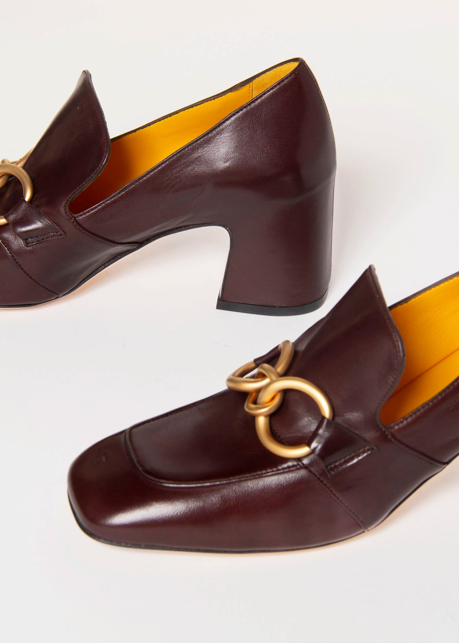 swatch_Brown Leather heeled loafer