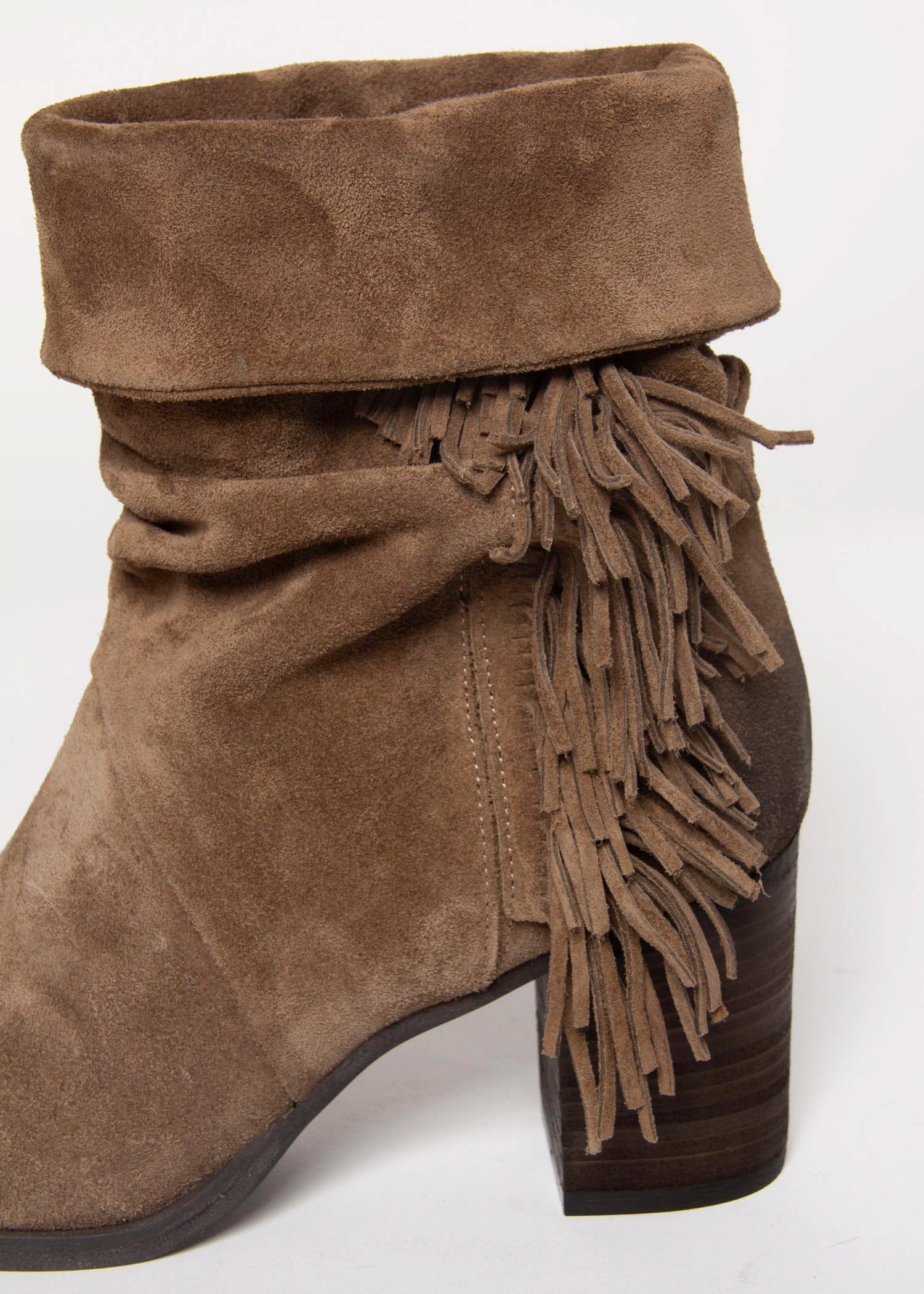 swatch_Sesame Suede heeled fringe boot