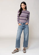 swatch_Purple Multi pistola madison crewneck striped sweater