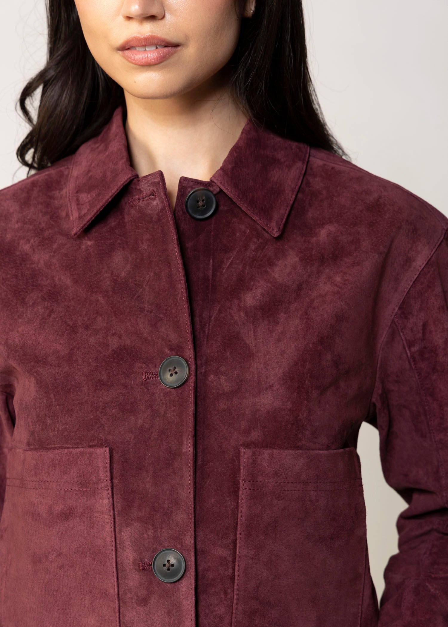 swatch_Wine blank nyc suede cropped jacket