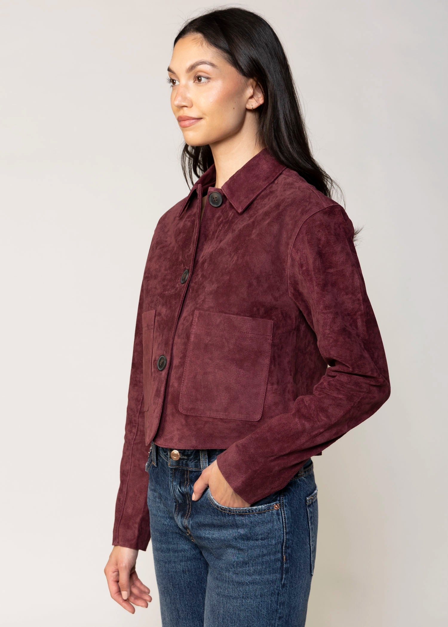 swatch_Wine blank nyc suede cropped jacket