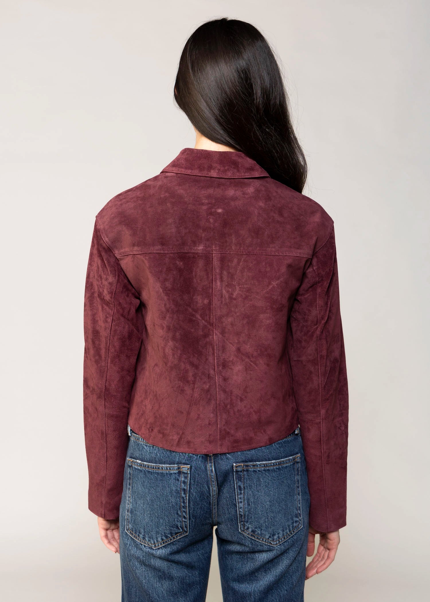 swatch_Wine blank nyc suede cropped jacket