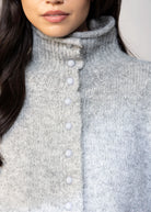 swatch_Grey high neck button front cardigan