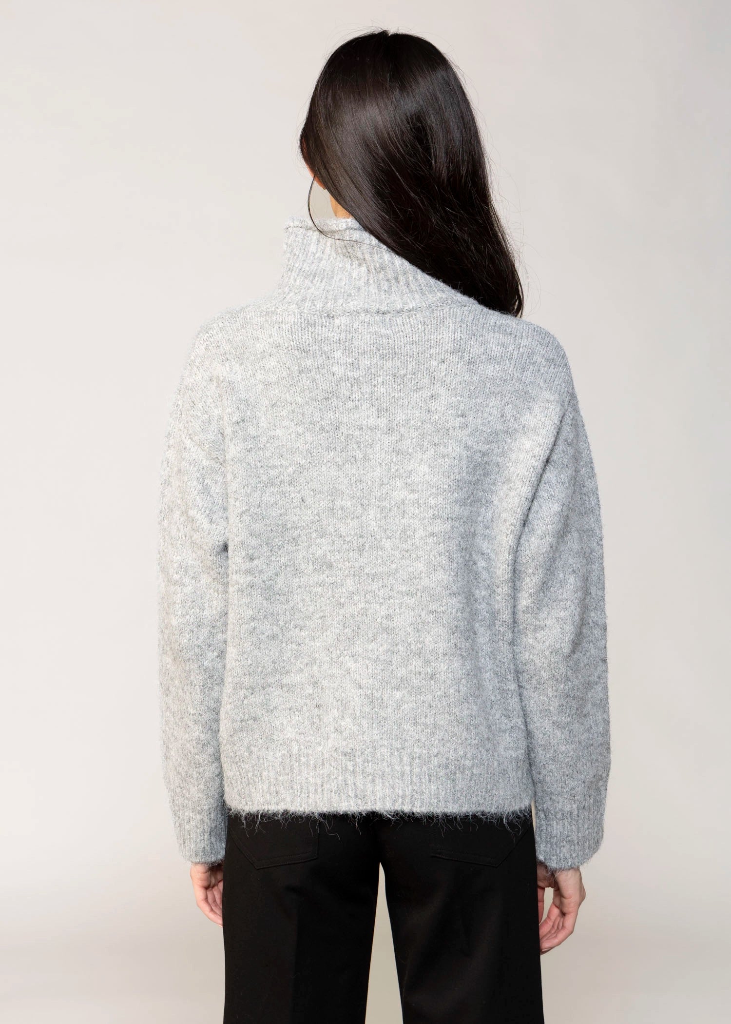 swatch_Grey high neck button front cardigan