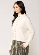 swatch_Beige funnel neck cardigan